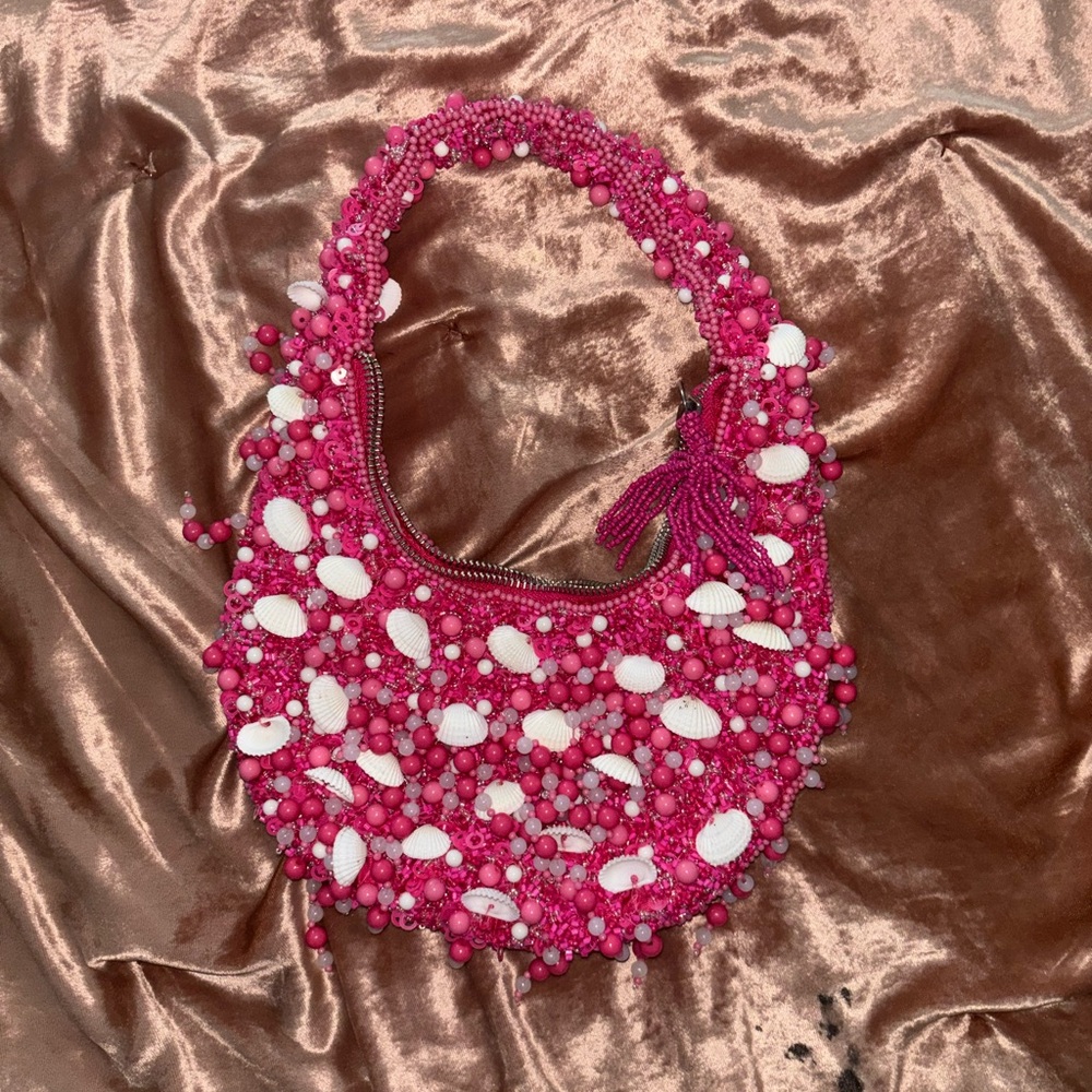 Pink Beaded Handbag